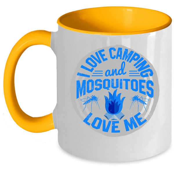 Mosquitoes Love Me Coffee Mug, I Love Camping Accent Mug