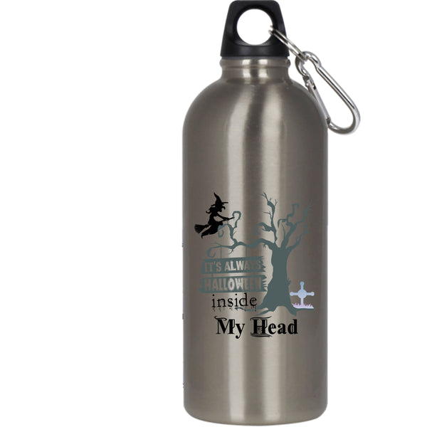 It's Always Halloween Inside My Head 20 oz Stainless Steel Bottle,Scary Outdoor Sports Water Bottle