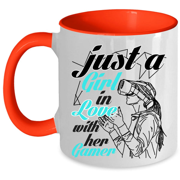 I Love Gamer Coffee Mug, Just A Girl In Love With Her Gamer Accent Mug