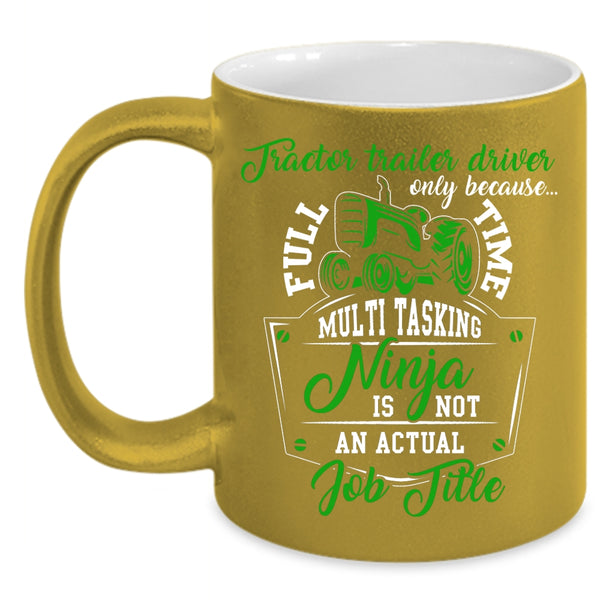 Tractor Trailer Driver Coffee Mug, Cool Job Title Coffee Cup