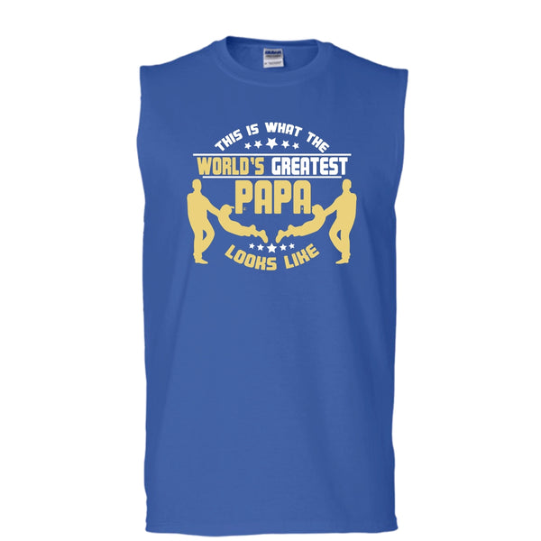 This Is What The World's Greatest Papa T Shirt, Greatest Papa T Shirt, Cool T Shirt (Men's Cotton Sleeveless)
