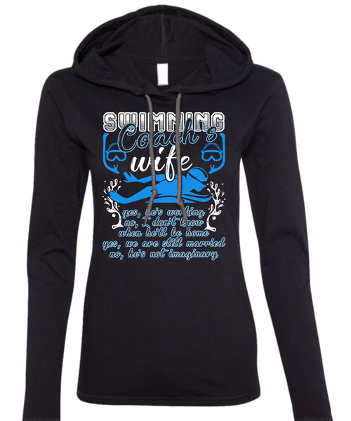 Swimming Coach's Wife T Shirt, We Are Still Married T Shirt (Anvil Ladies Ringspun Hooded)