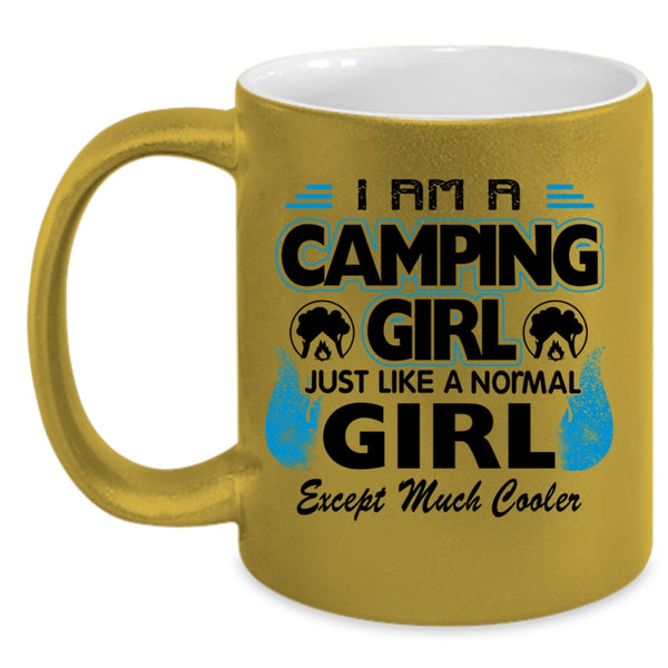 Cool Camping Girl Coffee Mug, I Am A Camping Girl Accent Mug