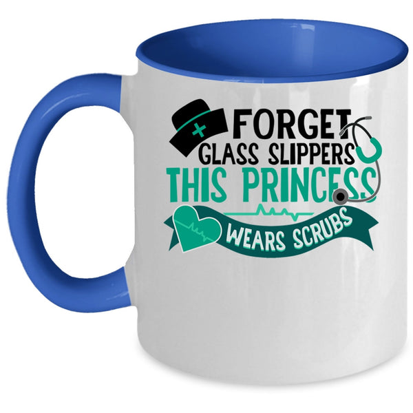 This Princess Wears Scrubs Coffee Mug, Forget Glass Slippers Accent Mug