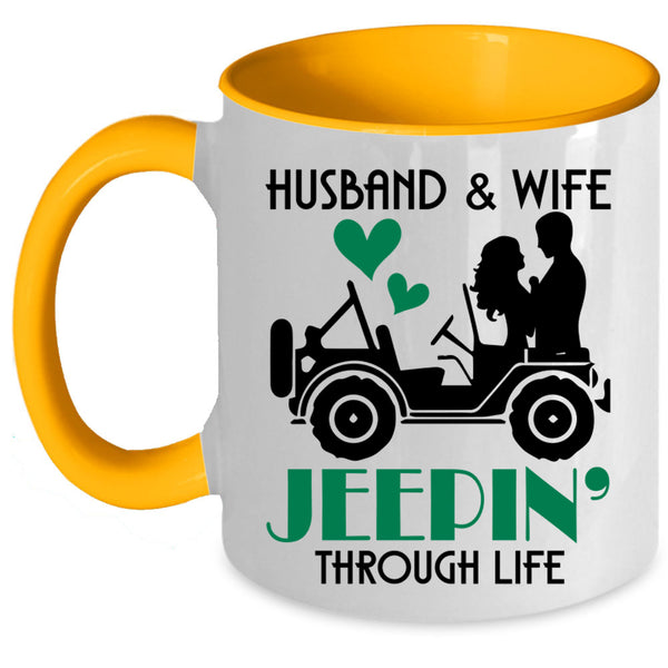Jeeping Through Life Coffee Mug, Husband And Wife Accent Mug