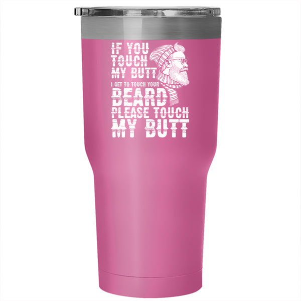 Funny Bearded Men Tumbler 30 oz Stainless Steel, Funny Gift For My Daddy Travel Mug
