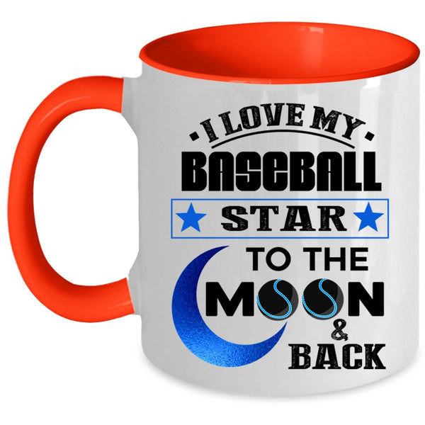 To The Moon And Back Coffee Mug, I Love My Baseball Star Accent Mug