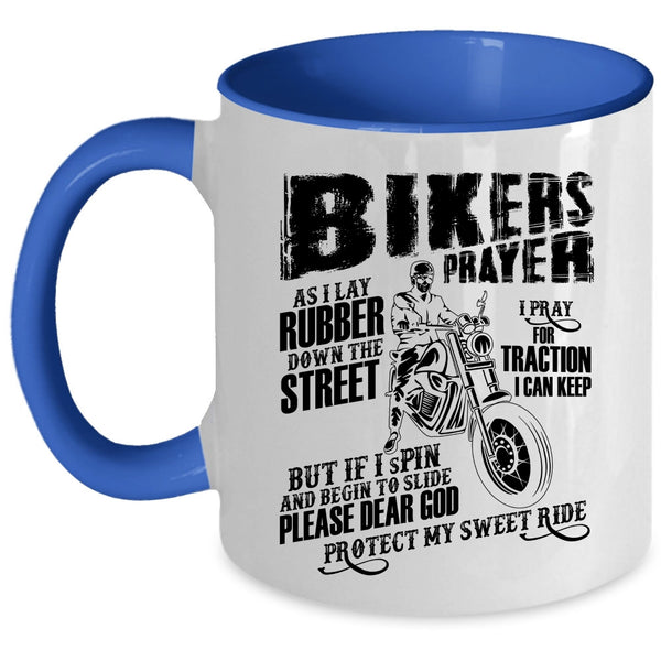 Cool Gift For Bikers Coffee Mug, Biker's Prayer Accent Mug