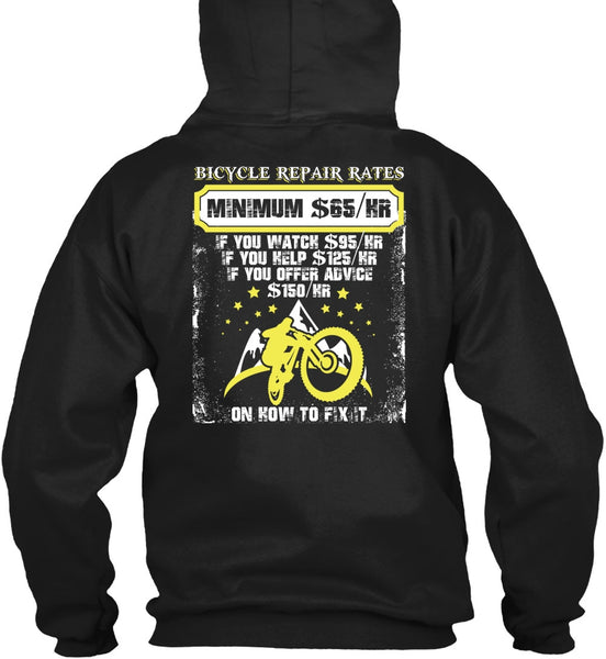 Bicycle Repair Rates T Shirt, Minimum $65/Hr T Shirt