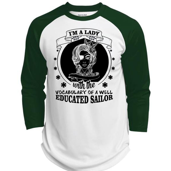 I'm A Lady With Vocabulary Of A Well Educated Sailor T Shirt, My Favorite T Shirt  (Polyester Game Baseball Jersey)