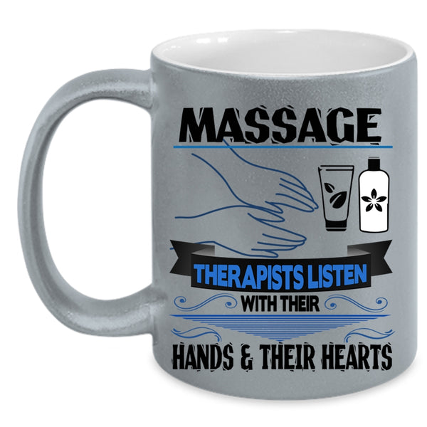Their Hand And Their Heart Coffee Mug, Massage Therapists Accent Mug