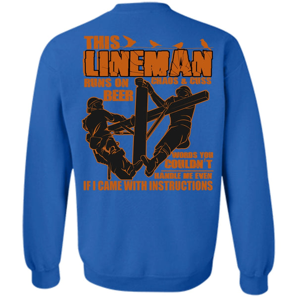 I Love Lineman T Shirt, I Came With Instructions Sweatshirt