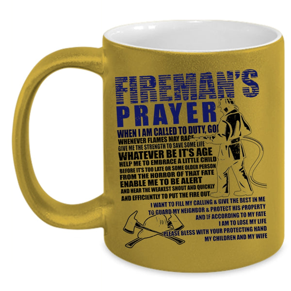 Cool Gift For Fireman Coffee Mug, Fireman's Prayer Accent Mug