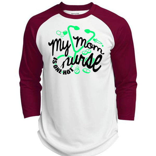 My Mom Nurse Is One Hot T Shirt, I Love Nursing T Shirt, Awesome T-Shirts  (Polyester Game Baseball Jersey)