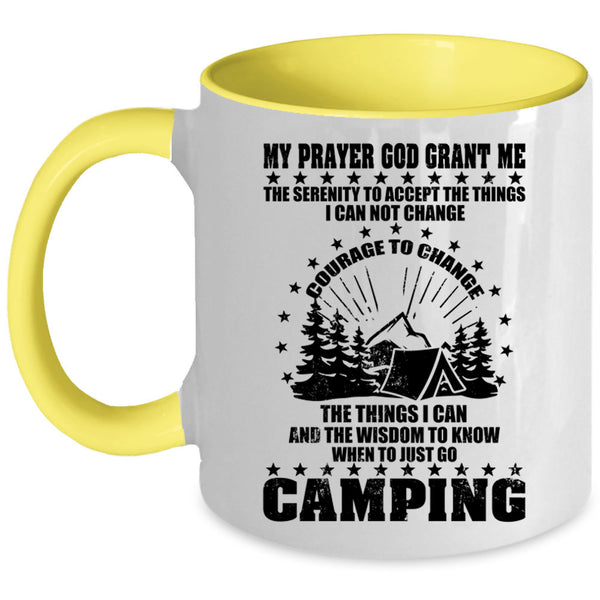 Outdoor Activity Coffee Mug, Just Go Camping Accent Mug