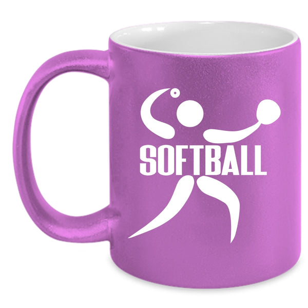 Softball Coffee Mug, Funny Gift For Softball Player Coffee Cup