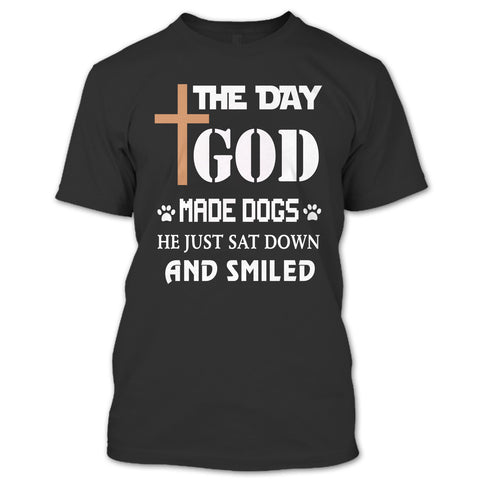 A black t-shirt with the shopify logo