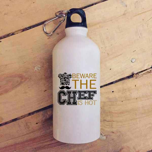 Beware The Chef Is Hot 20 oz Stainless Steel Bottle,Cool Gift For Chef Outdoor Sports Water Bottle