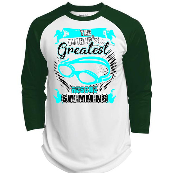 The World's Greatest Rescue Swimming T Shirt, I Love Swimming T Shirt, Awesome T-Shirts  (Polyester Game Baseball Jersey)