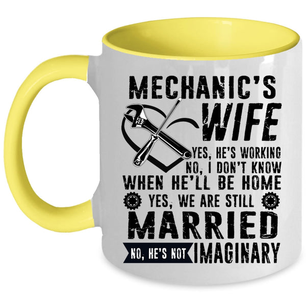 Just Married Coffee Mug, Mechanic's Wife Accent Mug