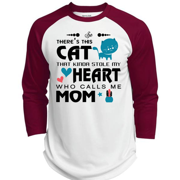 There's This Cat That Kinda Stole My Heart T Shirt, Calls Me Mom T Shirt, My Favorite T Shirt  (Polyester Game Baseball Jersey)