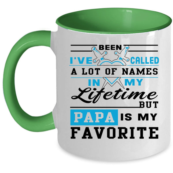 Cool Gift For Dad Coffee Mug, Papa Is My Favorite Name Accent Mug