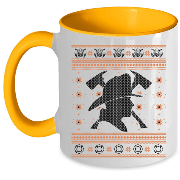 Christmas Gift For Fireman Coffee Mug, Cool Firefighter Accent Mug