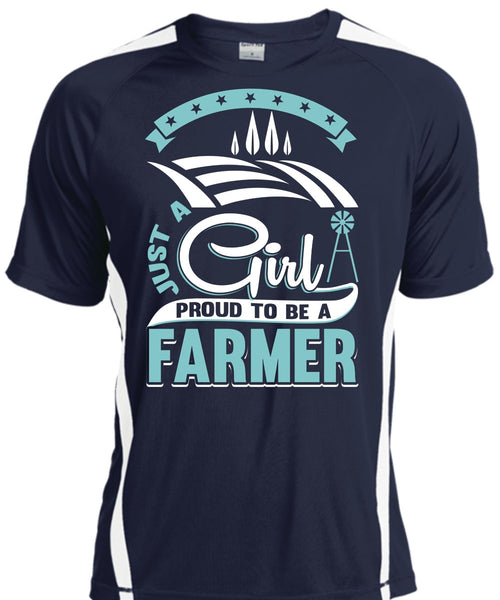 Just A Girl Proud To Be A Farmer T Shirt, Being A Farmer T Shirt, Cool Shirt