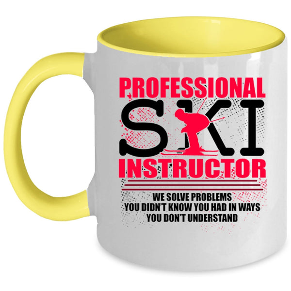 Cute Ski Instructor Coffee Mug, Professional Ski Instructor Accent Mug