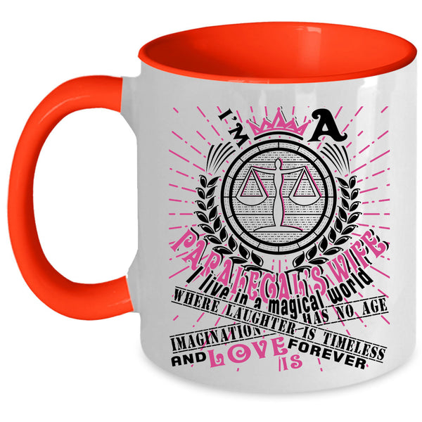 Just Married Coffee Mug, I'm A Paralegal's Wife Accent Mug