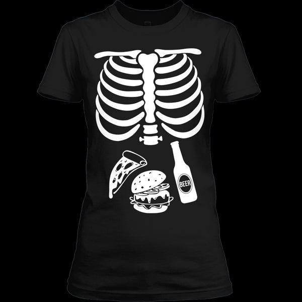 A black t-shirt with the shopify logo