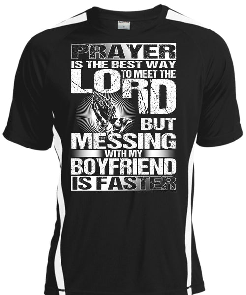 A black t-shirt with the shopify logo