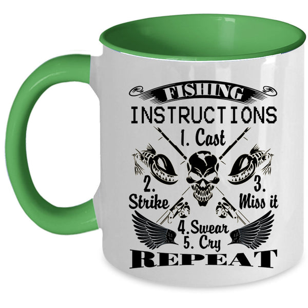 Cool Fisher Coffee Mug, Fishing Instructions Accent Mug