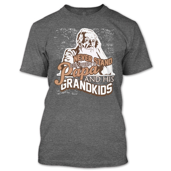 Never Stand Between T Shirt, A Papa And A His Grandkids T Shirt