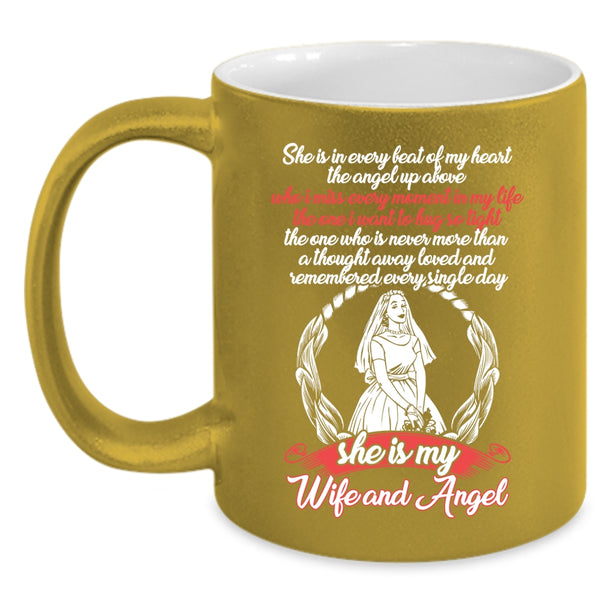 She Is My Wife And Angel Coffee Mug, Cool Husband Coffee Cup