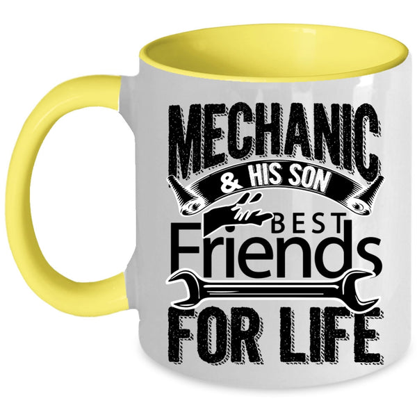 Best Friends For Life Coffee Mug, Mechanic And His Son Accent Mug