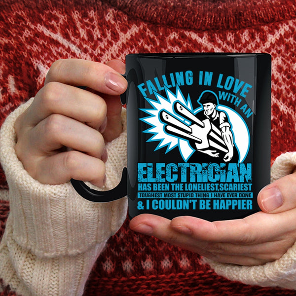 Falling In Love With An Electrician Coffee Mug, I Love My Electrician Coffee Cup