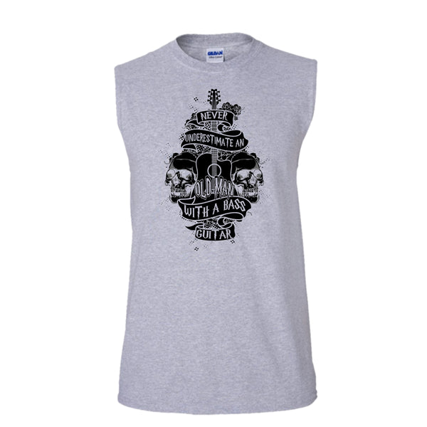 Never Underestimate T Shirt, Coolest Guitar Player Tank Top (Men's Cotton Sleeveless)