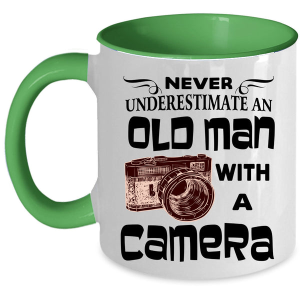 Awesome Grandpas Coffee Mug, Old Man With A Camera Accent Mug