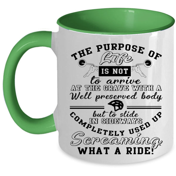 Awesome Motorcycles Coffee Mug, The Purpose Of Life Accent Mug