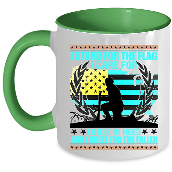 Cool American Flag Coffee Mug, I Stand For The Flag Accent Mug