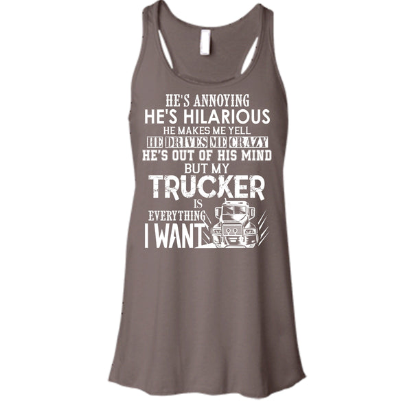 My Trucker Is Everything T Shirt, I Love My Trucker Tank Top