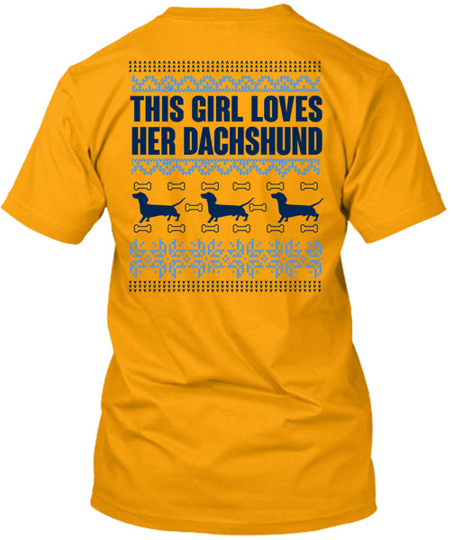 This Girl Loves Her Dachshund T Shirt, This Girl Loves Christmas T Shirt