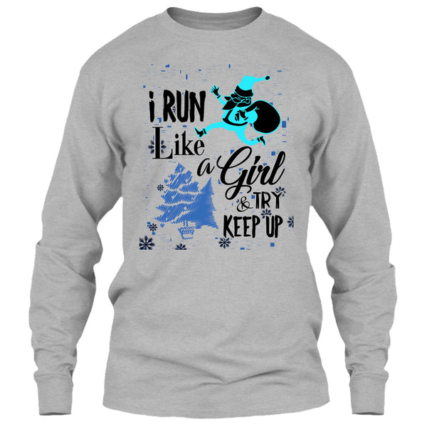 I Run Like A Girl T Shirt, Coolest Runner Merry Christmas T Shirt