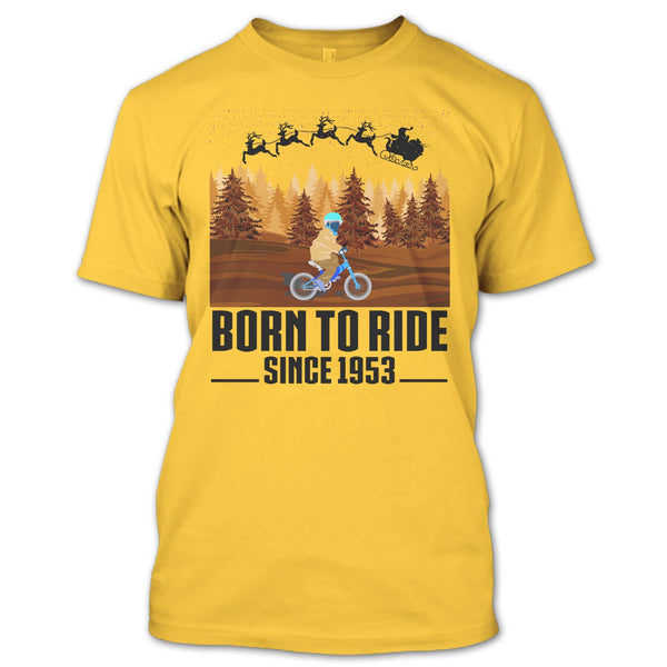 Born To Ride Since 1953 T Shirt, Biker Merry Christmas T Shirt