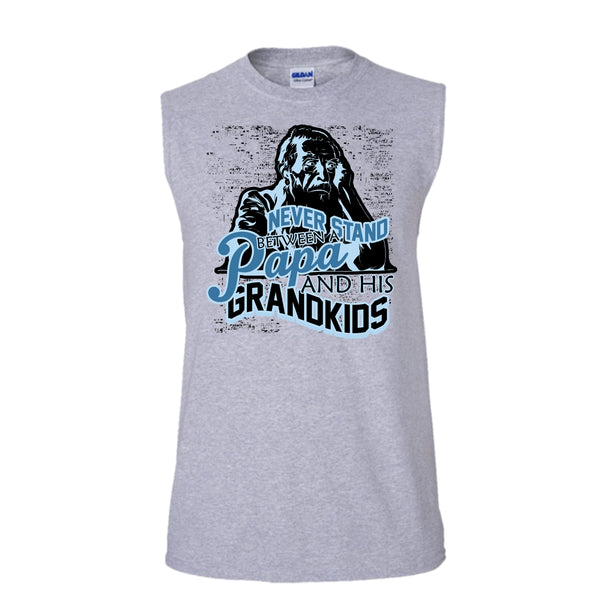 Never Stand Between T Shirt, Gift For Papa Tank Top (Men's Cotton Sleeveless)
