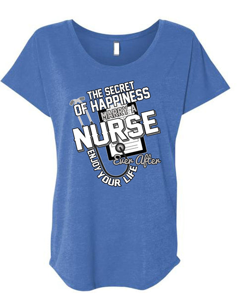 Marry A Nurse T Shirt, Being A Nurse T Shirt, Cool Shirt (Ladies' Triblend Dolman Sleeve)