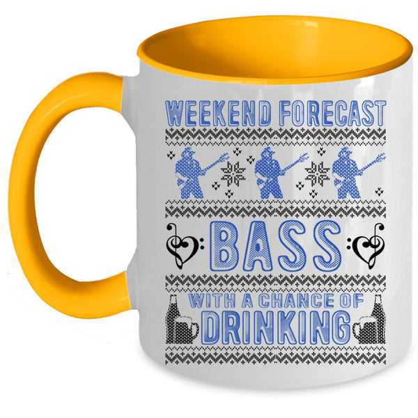 Chance Of Drinking Coffee Mug, Weekend Forecast Bass Accent Mug