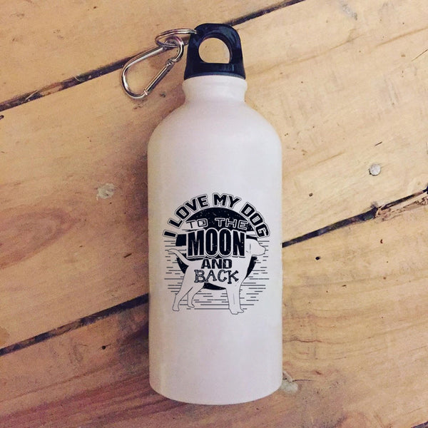 I Love My Dog To The Moon And Back 20 oz Stainless Steel Bottle,Cute Dog Owner Outdoor Sports Water Bottle