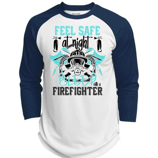 Sleep With A Firefighter T Shirt, I Love Firefighter T Shirt, Awesome T-Shirts  (Polyester Game Baseball Jersey)